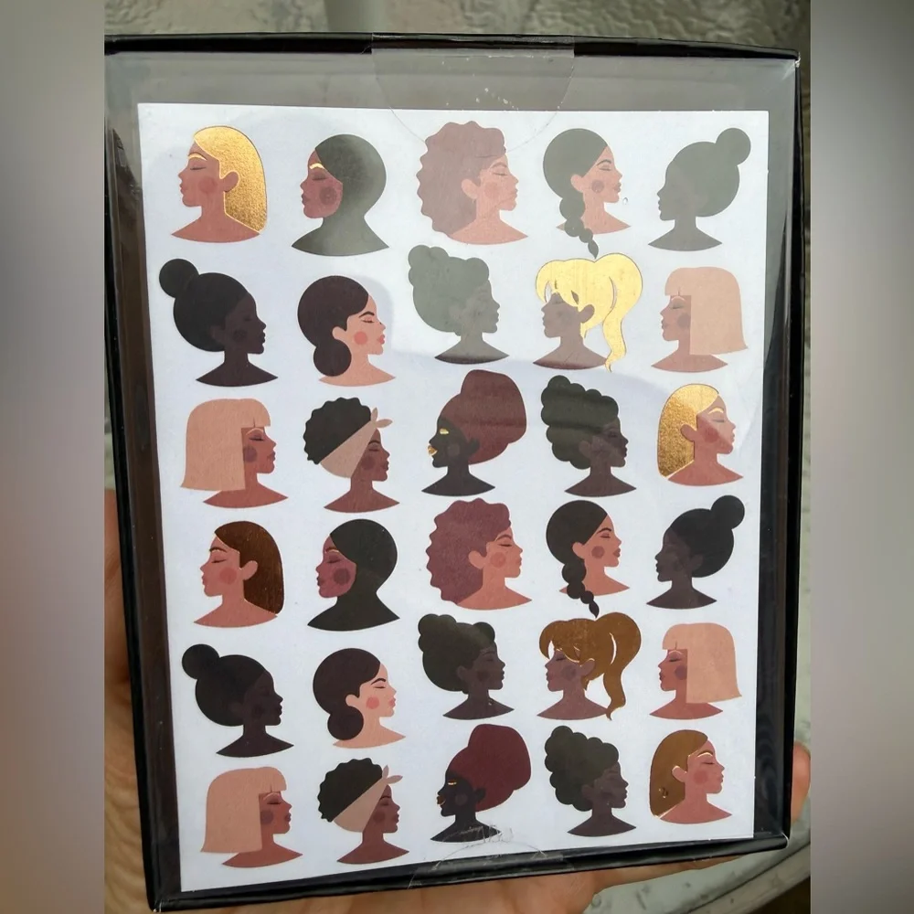 16-count note cards w/envelopes. Women’s Silhouette Designs, some w/gold hair.